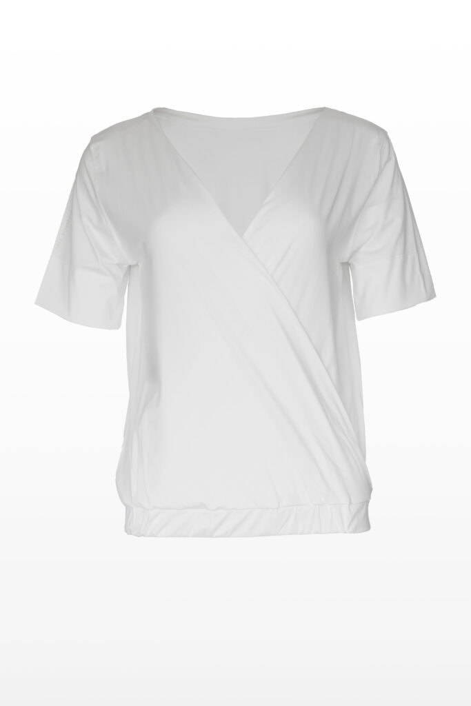 NALA </br>reverse wrap t-shirt deep white