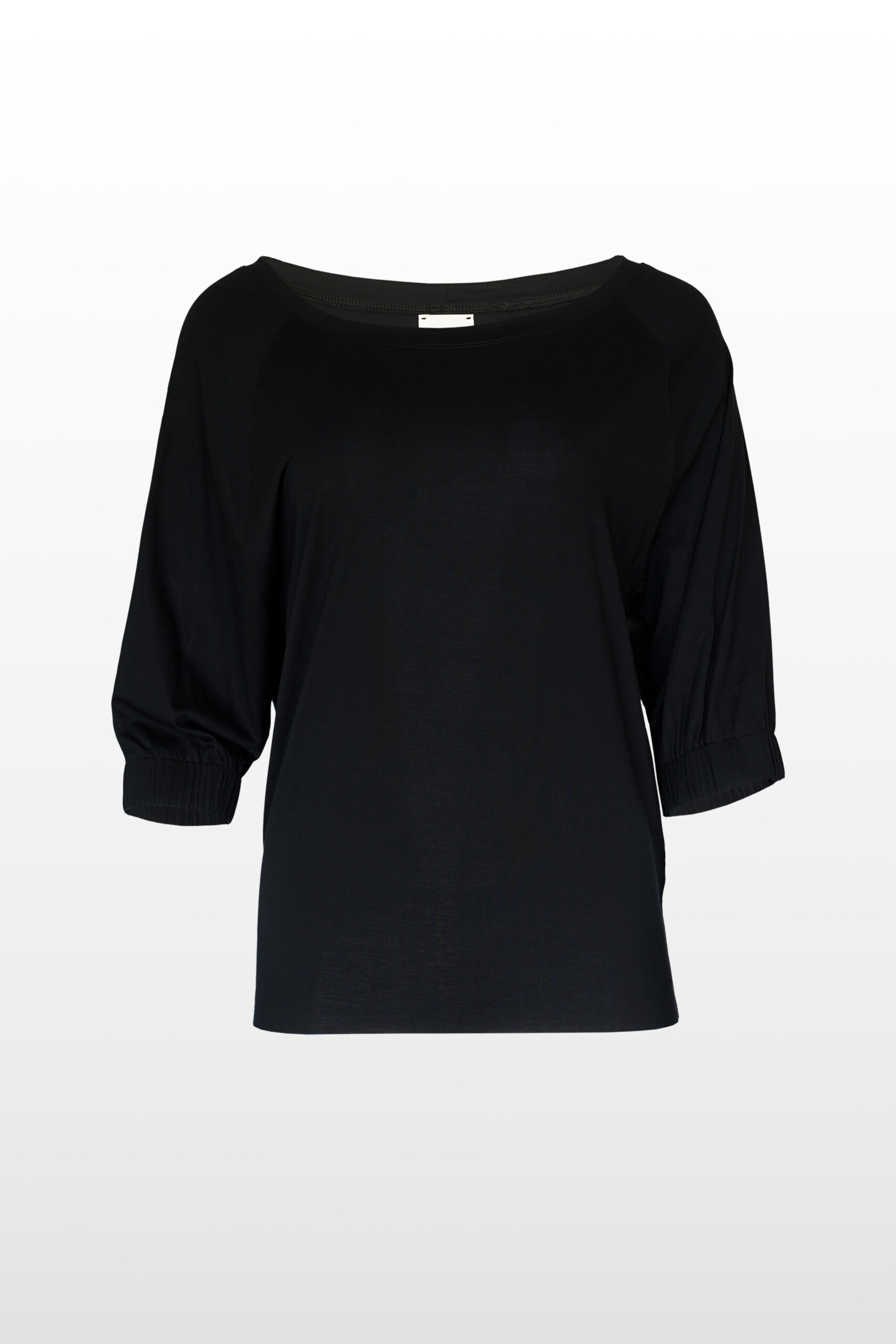 JODIE gathered raglan sleeve shirt schwarz 01 scaled